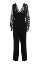 Saloni Bernadette Dot-patterned Crepe-georgette Jumpsuit