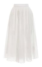Moda Operandi Agua By Agua Bendita Curcuma Bruma-hand Embroidered Cotton Midi Skirt