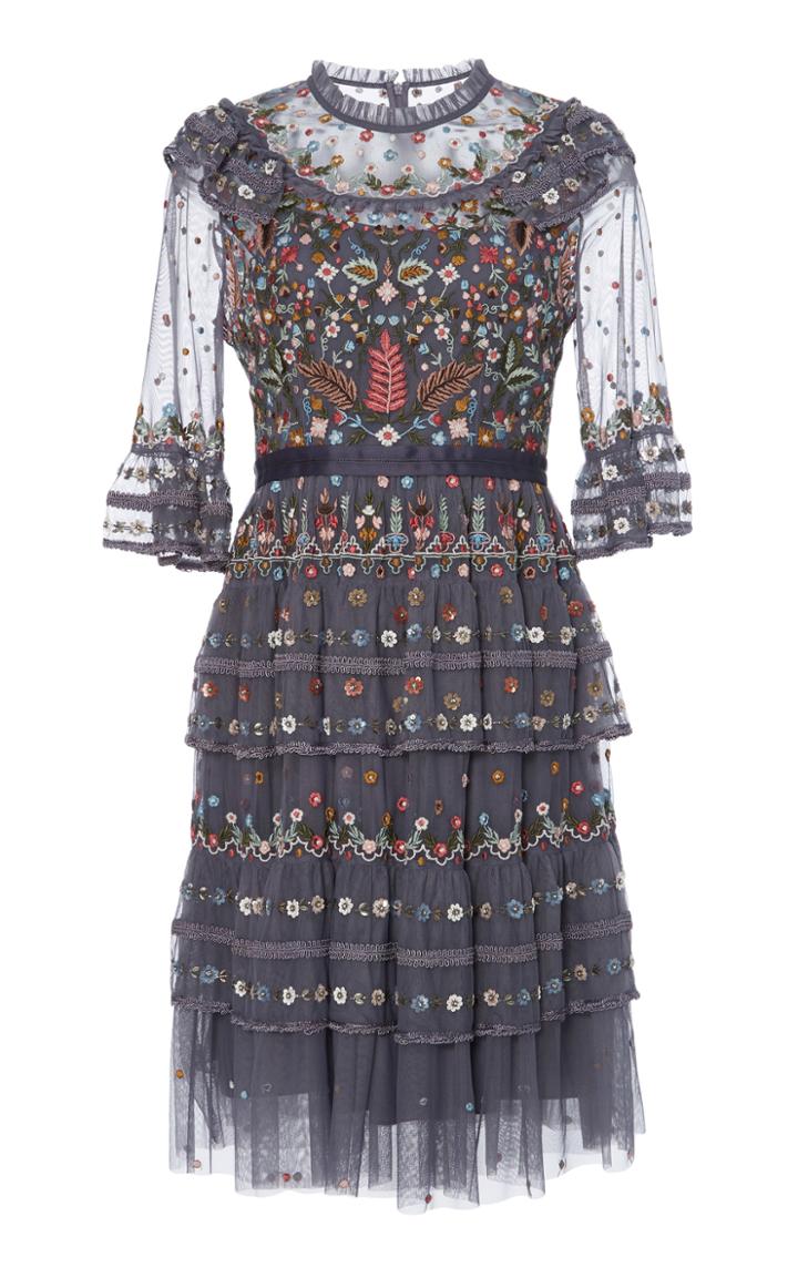 Needle & Thread Paradise Embroidered Mini Dress