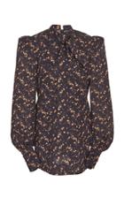 The Vampire's Wife Pussybow Floral-print Crepe Mini Dress