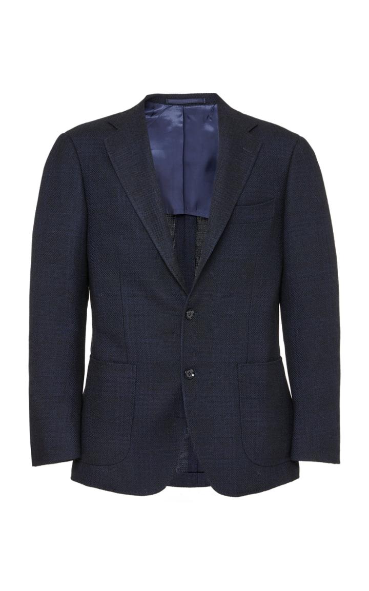Ring Jacket Balloon Checked Wool-tweed Blazer