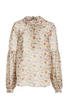 Moda Operandi Veronica Beard Arlene Floral Silk Tie-neck Top