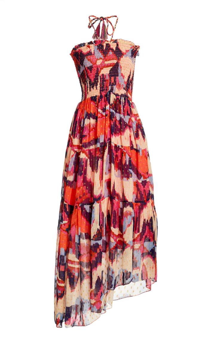 Moda Operandi Chufy Urpi Printed Metallic Georgette Maxi Dress