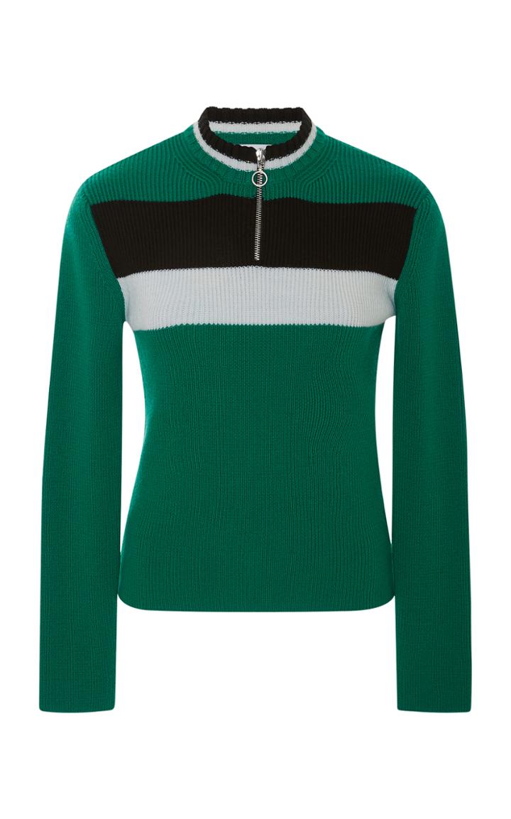 Red Valentino Zip-up Color Block Sweater