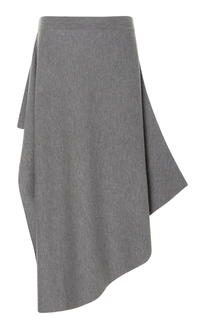 Jw Anderson Asymmetric Merino Wool Midi Skirt