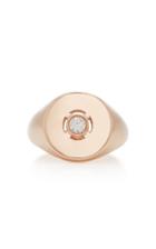Carbon & Hyde Discus 18k Rose Gold Diamond Pinky Ring