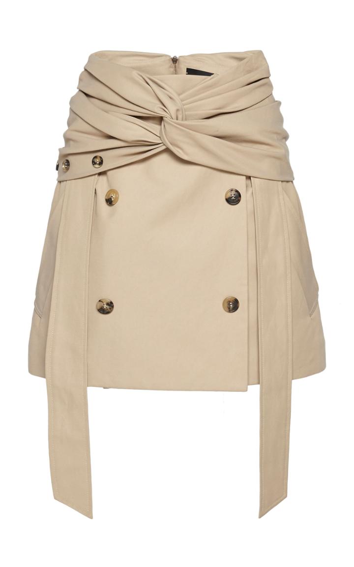 Moda Operandi Rokh Wrap-detailed Cotton Trench Skirt Size: 34
