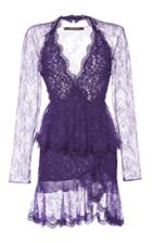 Roberto Cavalli Purple Chantilly Lace Dress