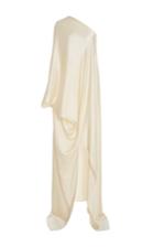 Rosetta Getty One Shoulder Bias Caftan Satin Gown