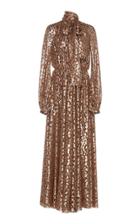 Giambattista Valli Floral Metallic Silk-blend Maxi Dress