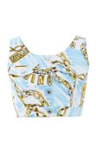 Moschino Chain Print Cropped Cotton-blend Cropped Waistcoat