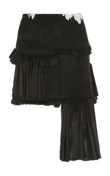 Moda Operandi Caroline Hu Smocked Silk Skirt