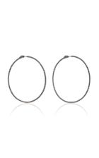 Lynn Ban Jewelry Black Rhodium-plated Silver And Diamond Hoop Earrings