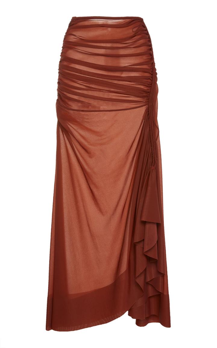 Mugler Draped Sheer Jersey Skirt