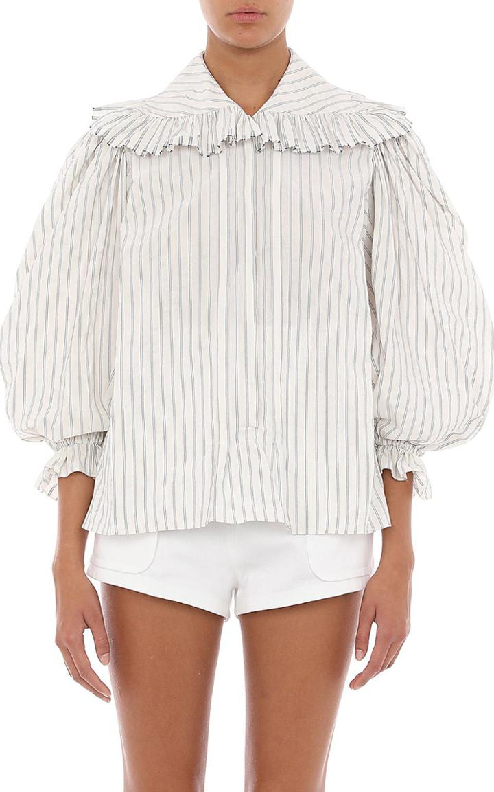 Moda Operandi Philosophy Di Lorenzo Serafini Striped Taffetta Button-up Top