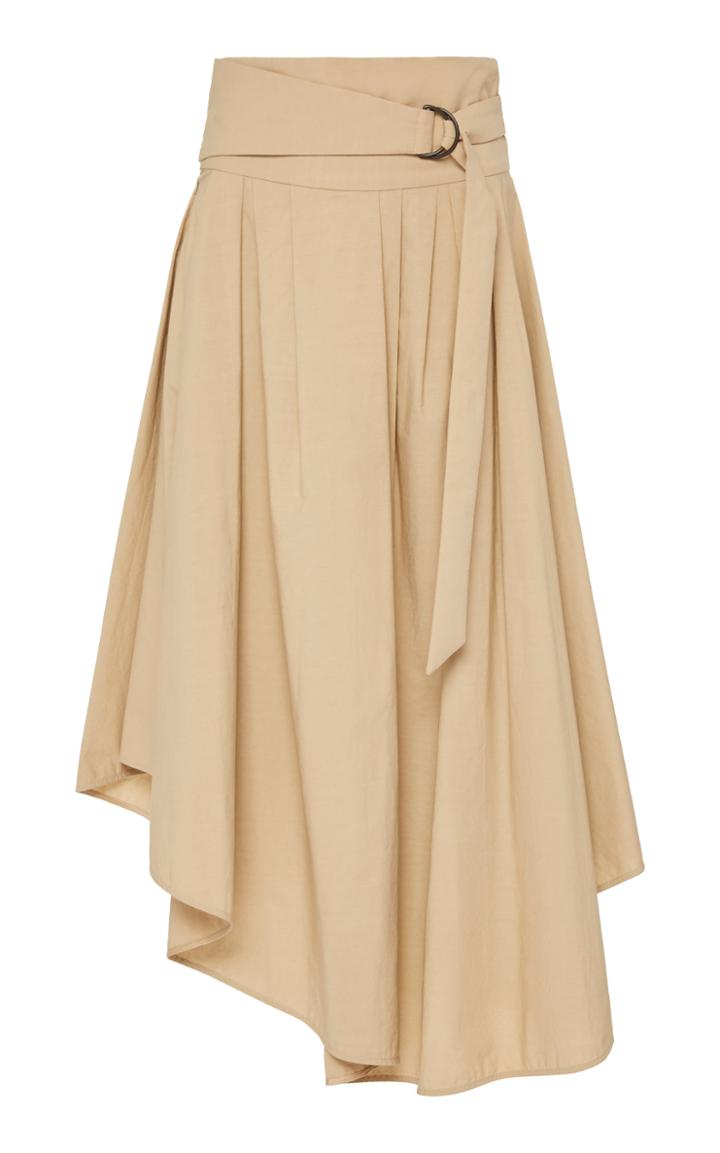 Brunello Cucinelli Cotton Poplin Asymmetric Hem Wrap Skirt
