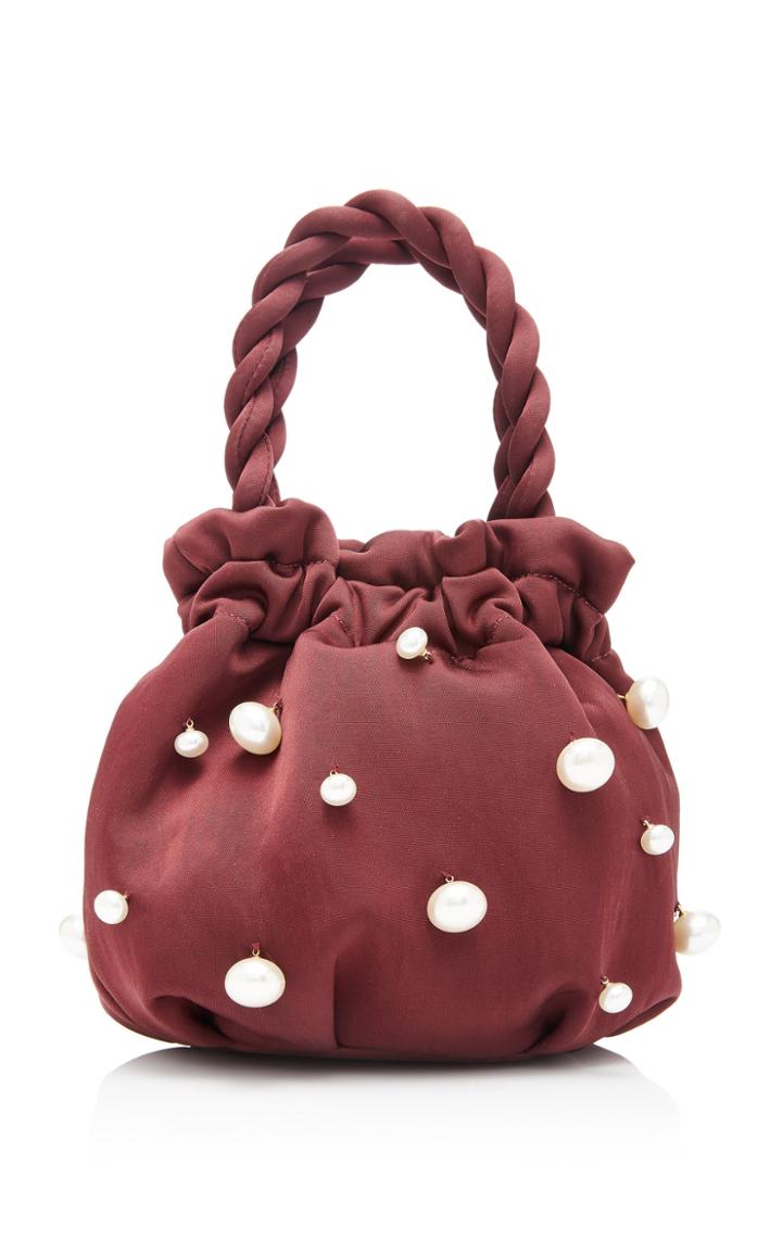 Staud Grace Pearl Embellished Satin Bag