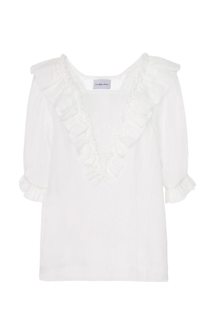 Innika Choo Ruffle V-neck Blouse