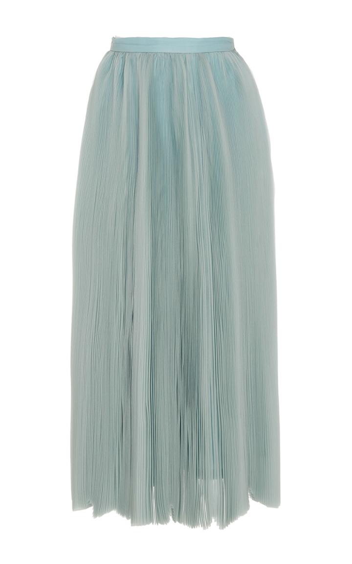 Oday Shakar Pleated Organza Tea Length Skirt