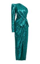 Elie Saab Paillettes Embellished Tulle One Shoulder Dress
