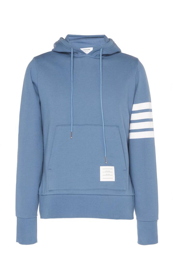 Thom Browne Hoodie Pullover In Classic Loop Back W/ Engineered 4 Bar