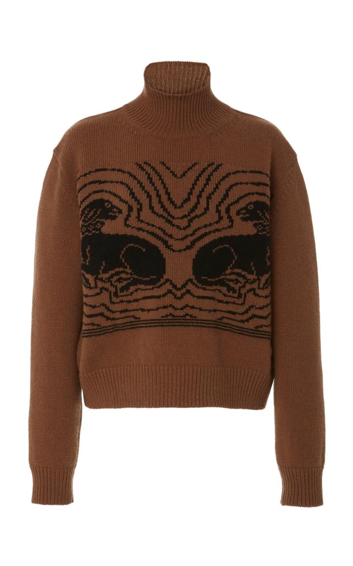 Alexachung Turtleneck Wool Jacquard Sweater