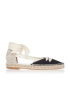 Castaer X Manolo Blahnik Lace-up Black Linen Espadrilles