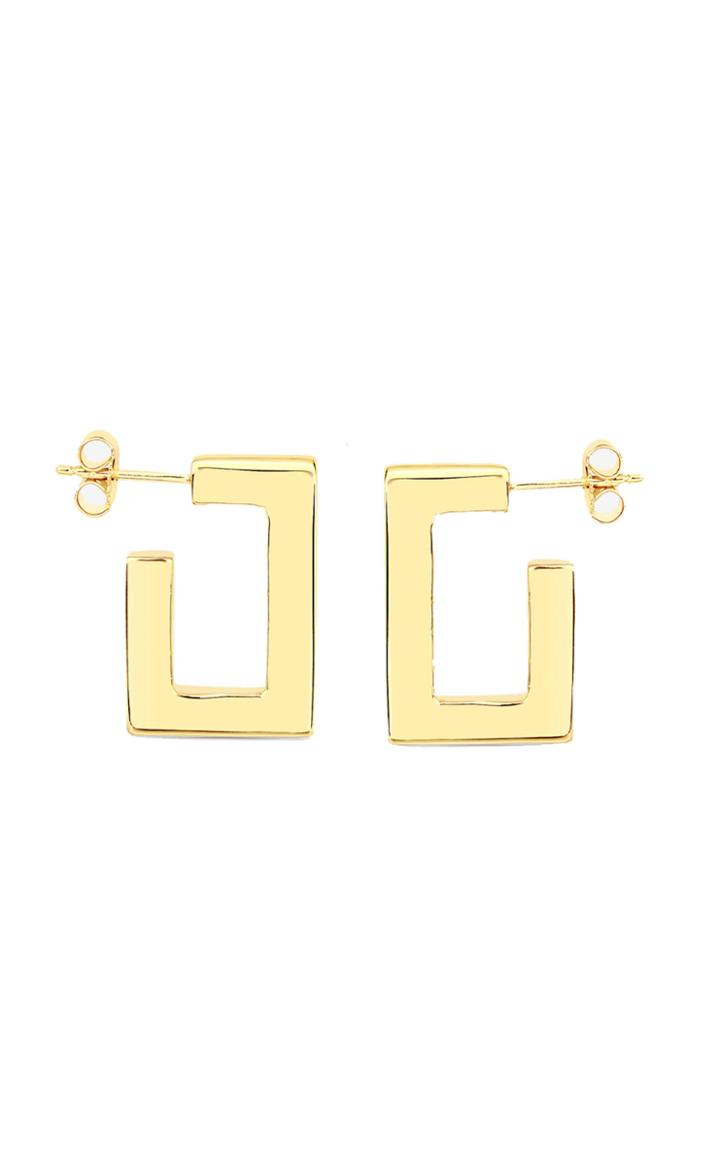 Moda Operandi Flash Jewellery Square Plaza 14k Vermeil Hoop Earrings