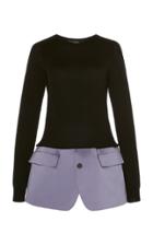 Moda Operandi Haider Ackermann Blazer-paneled Knit Wool Sweater Size: 34