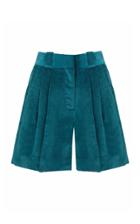 Moda Operandi Blaz Milano Jealousy Fell Pleated Cotton-linen Velvet Shorts