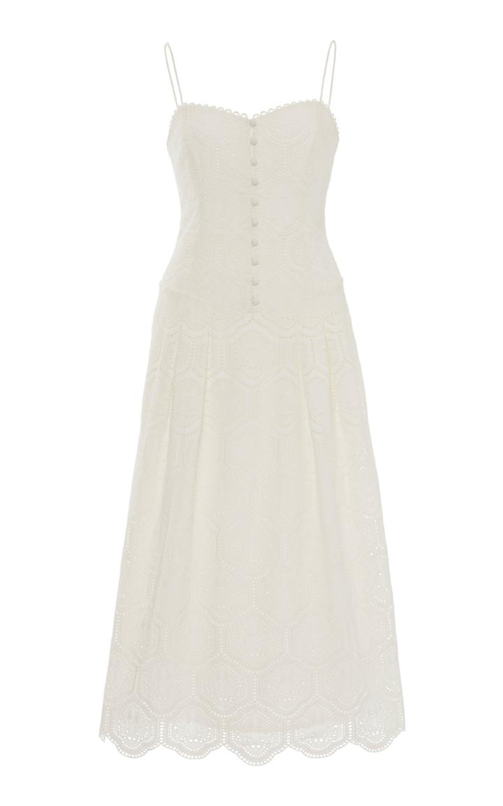 Moda Operandi Rebecca Vallance Savannah Buttoned Cotton Midi Dress Size: 4