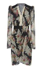 Giambattista Valli Floral Print Silk Chiffon Dress Size: 38