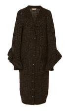 Michael Kors Collection Ruffled Cable Knit Cardigan