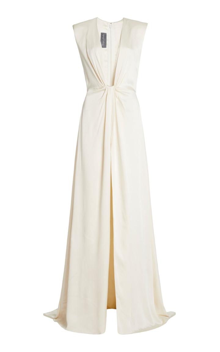 Moda Operandi Monique Lhuillier Slit Satin Gown