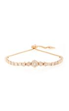 Jemma Wynne 18k Rose Gold Hexagon Slider Bracelet With Baguettes