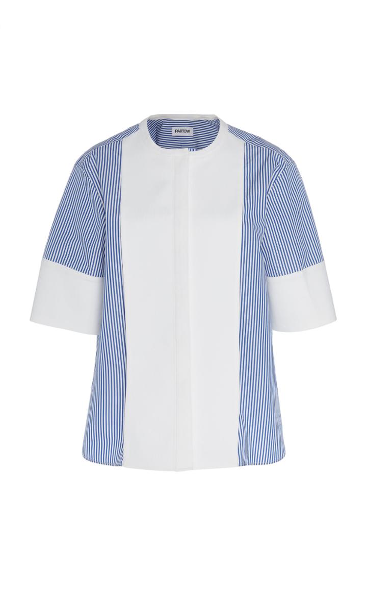 Partow Maple Striped Poplin Top