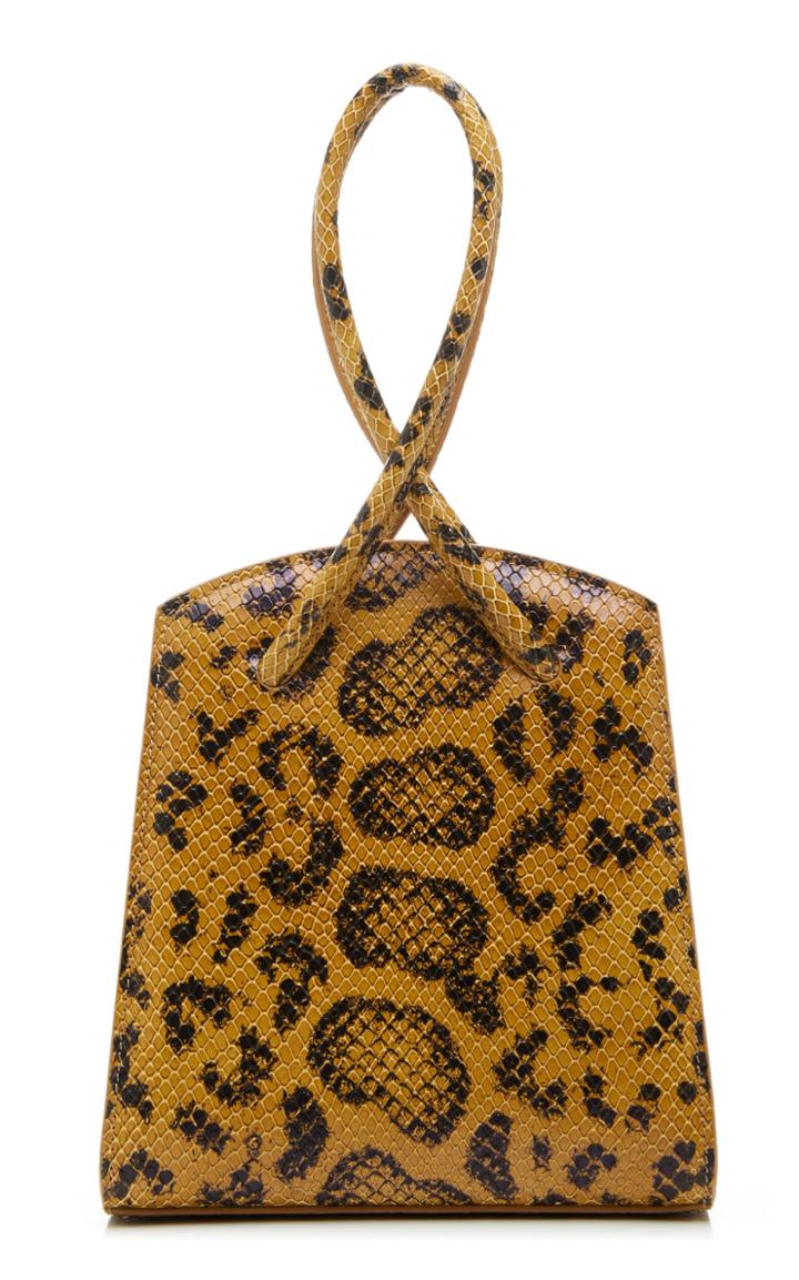 Little Liffner Twisted Wristlet Printed Lizard-effect Leather Tote