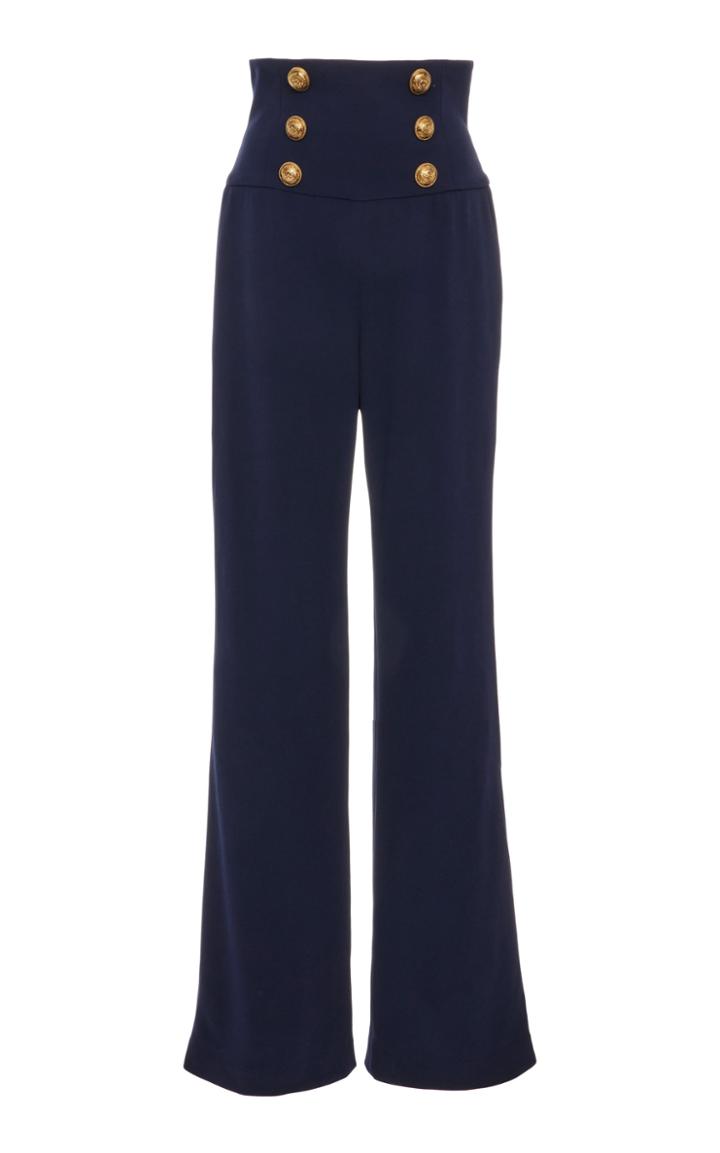Moda Operandi Balmain High-rise Flared Cady Pants