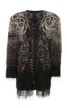 Dundas Georgette Jacket With Beaded Fringe