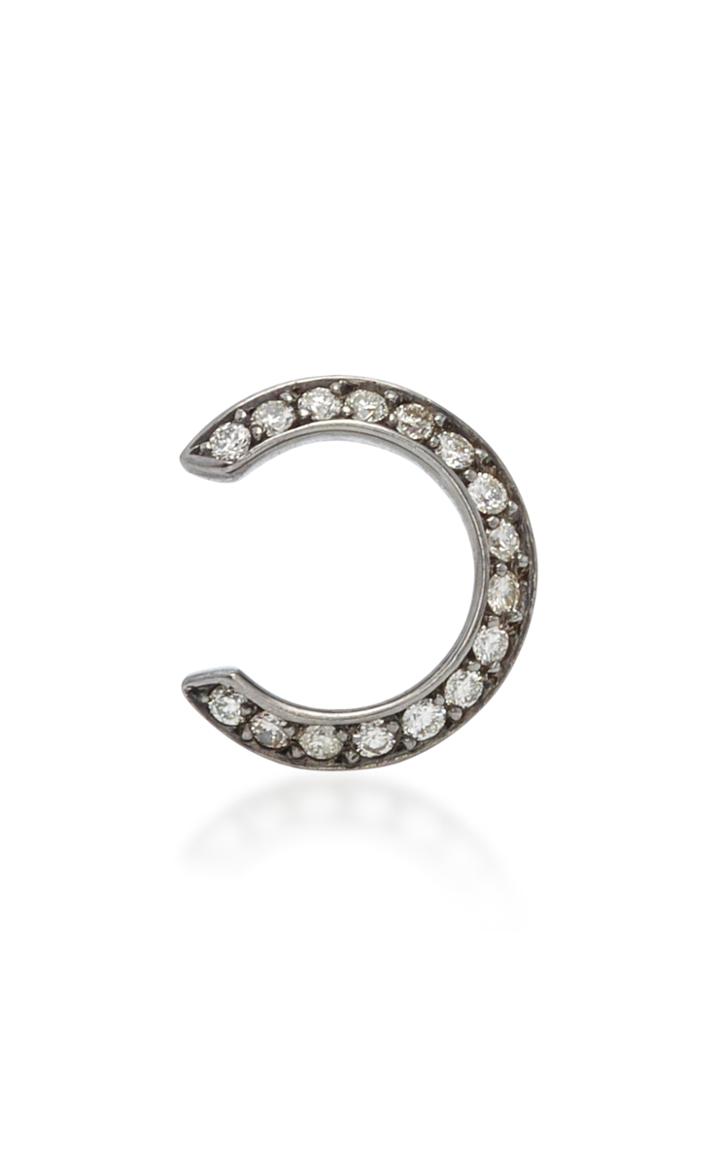 Jack Vartanian Black Rhodium And Diamonds Ear Cuff
