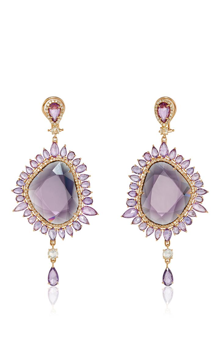Sutra Purple Sapphire Drop Earrings