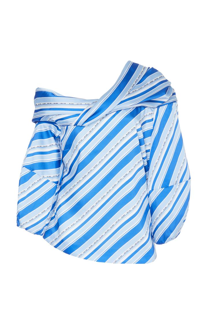 Hellessy Flora Asymmetric Stripe Twill Top