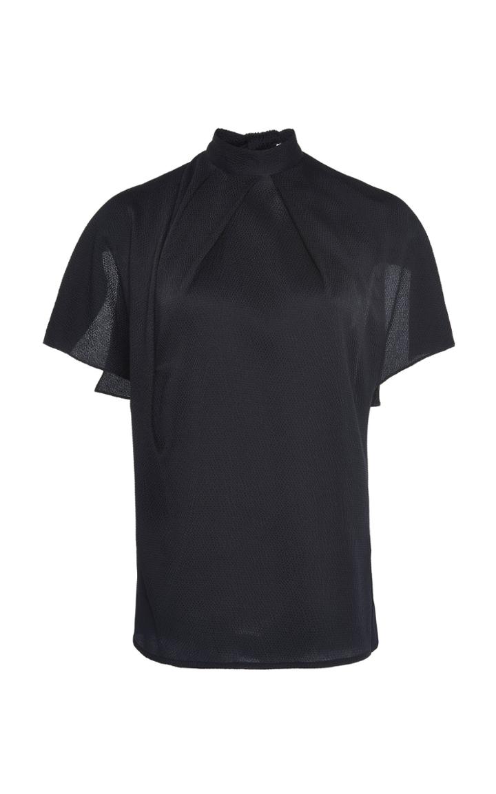Victoria Beckham Draped Silk Seersucker Top