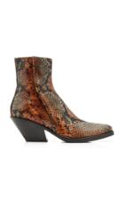 Acne Studios Braxton Snake-effect Leather Ankle Boots