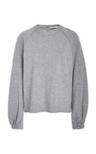 Tibi Raglan Shirred Sleeve Sweatshirt