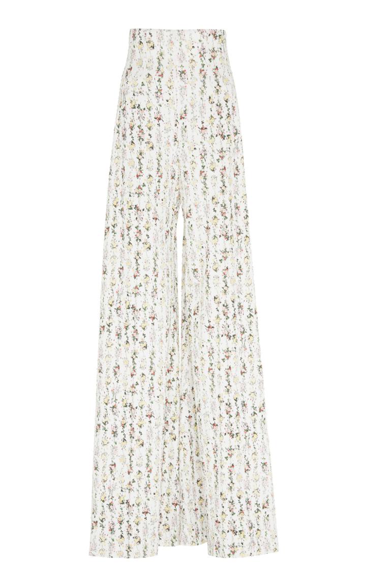 Emilia Wickstead Elisa Floral Cotton Blend Trousers