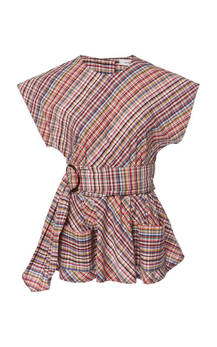 Isa Arfen Plaid Sash Top