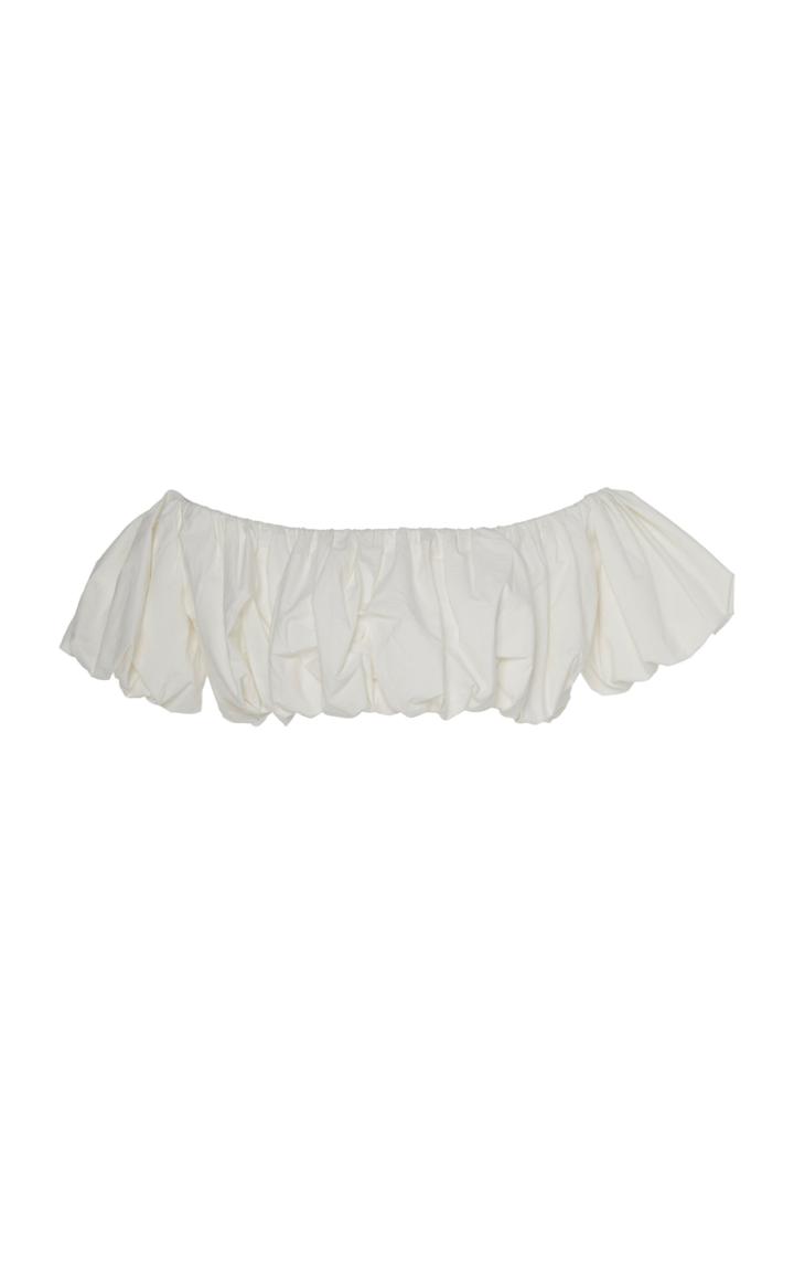 Georgia Alice Lula Off-the-shoulder Cropped Stretch-cotton Top