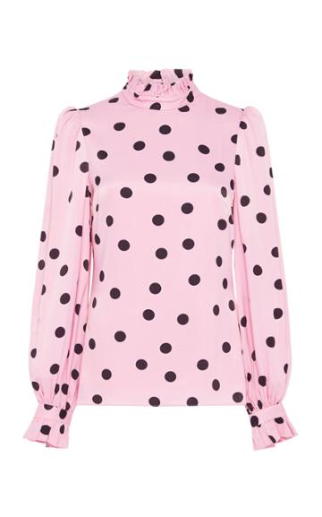 Moda Operandi Rebecca Vallance Mattel Ruffled Polka-dot Crepe Top