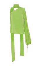 Emilio Pucci One Shoulder Wrap Scarf Neck Blouse